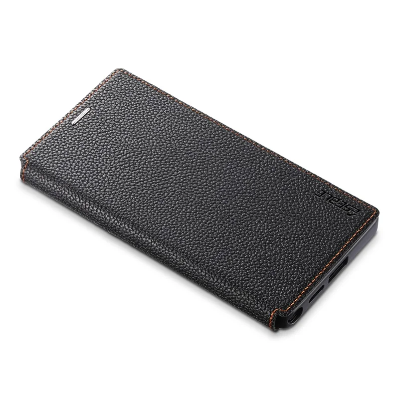 ESEBLE Funda Magnética de Cuero con Patrón de Textura de Lichi para Honor 400 5G (Global), Funda Abatible con Ranura para Tarjetas y Soporte - Negro
