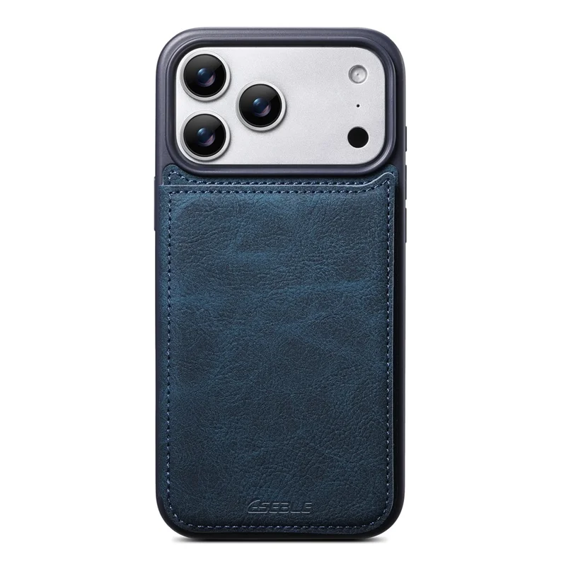 ESEBLE For iPhone 17 Pro Case Card Holder Vintage Leather Shockproof Cover - Blue