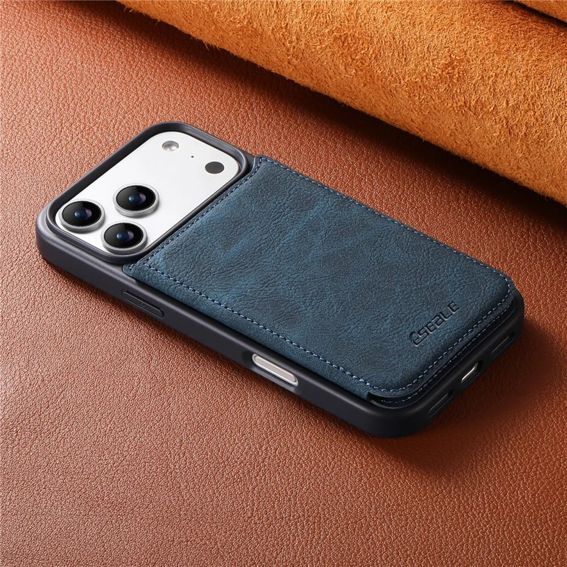 ESEBLE For iPhone 17 Pro Case Card Holder Vintage Leather Shockproof Cover - Blue