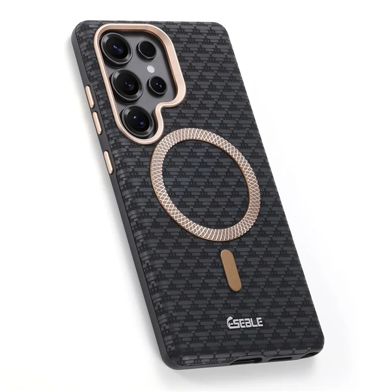 ESEBLE Funda Magnética para Samsung Galaxy S26 Ultra, Funda de Teléfono TPU + Cuero PU - Negro