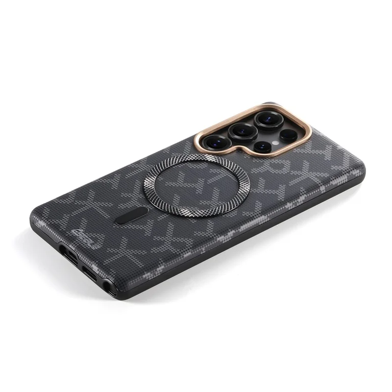 ESEBLE For Samsung Galaxy S26 Ultra Magnetic Case TPU PU Letter Pattern Back Cover - Black