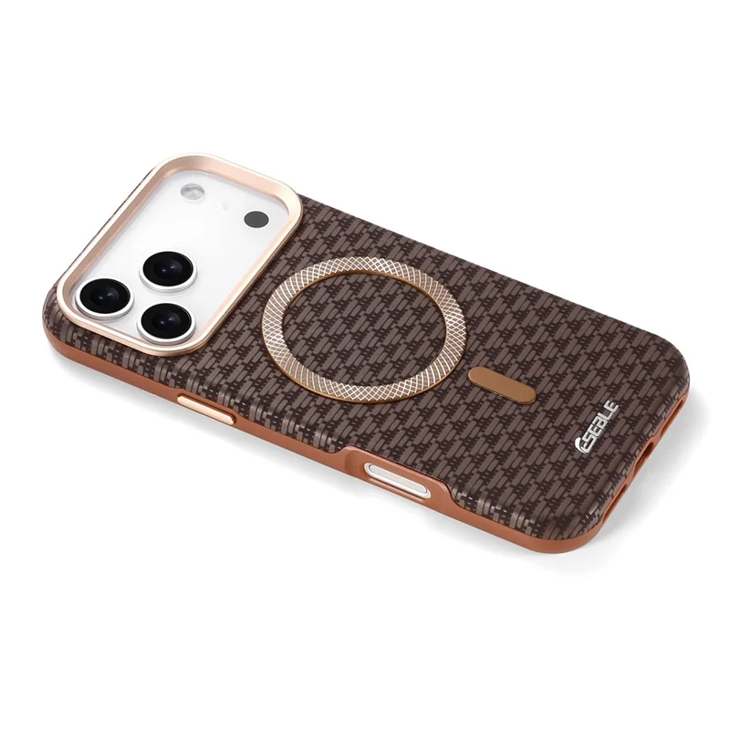 ESEBLE For iPhone 17 Pro Magnetic Case TPU + PU Leather Phone Cover Compatible with Magsafe - Dark Brown