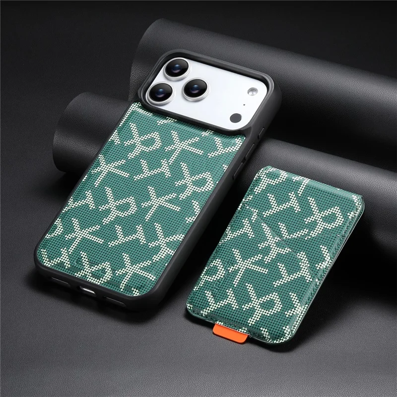 ESEBLE For iPhone 17 Pro Max Magnetic Case RFID Blocking Detachable Card Holder Stand Phone Cover Compatible With MagSafe - Green