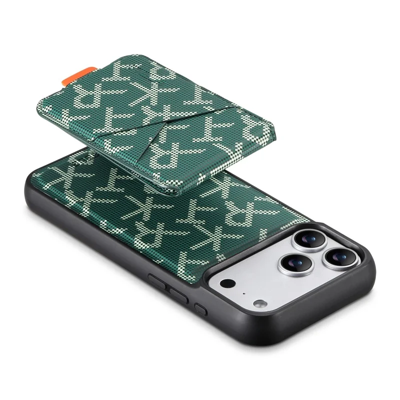 ESEBLE For iPhone 17 Pro Magnetic Case RFID Blocking Detachable Card Holder Stand Phone Cover Compatible With MagSafe - Green