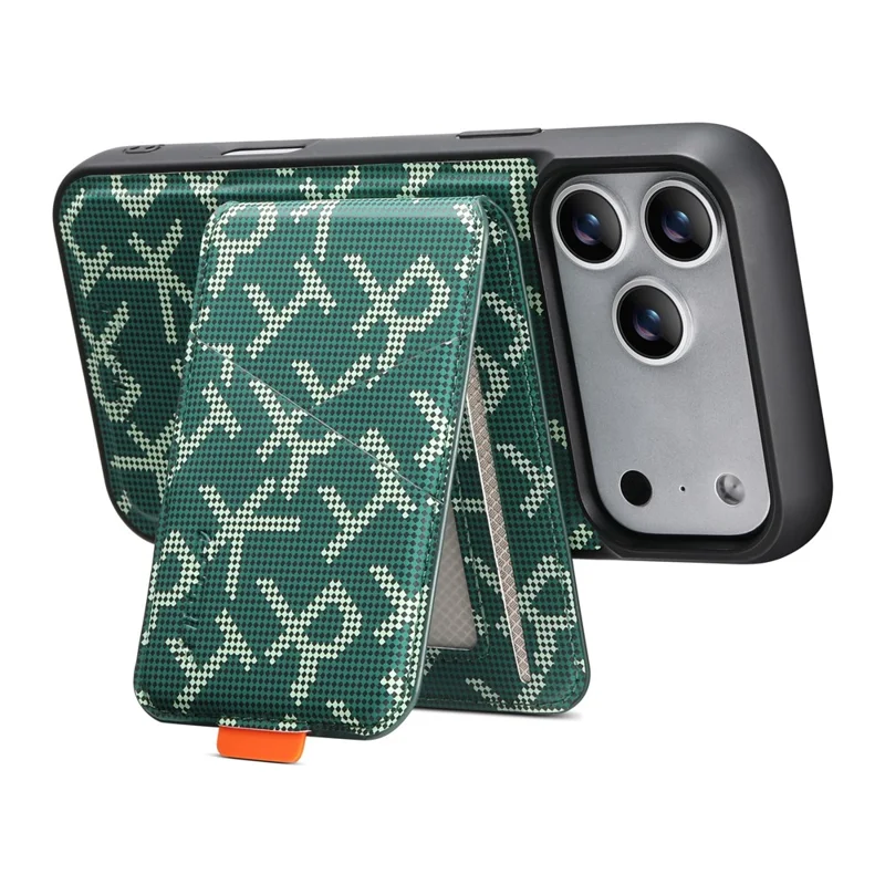 ESEBLE For iPhone 17 Pro Magnetic Case RFID Blocking Detachable Card Holder Stand Phone Cover Compatible With MagSafe - Green