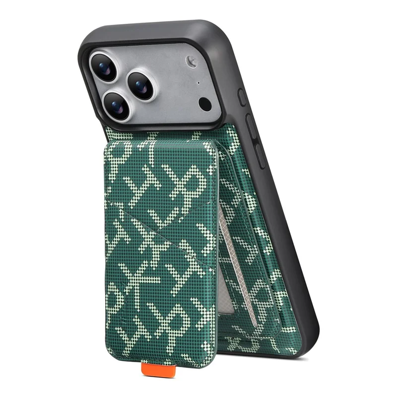 ESEBLE For iPhone 17 Pro Magnetic Case RFID Blocking Detachable Card Holder Stand Phone Cover Compatible With MagSafe - Green