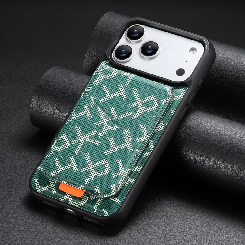 ESEBLE For iPhone 17 Pro Magnetic Case RFID Blocking Detachable Card Holder Stand Phone Cover Compatible With MagSafe - Green