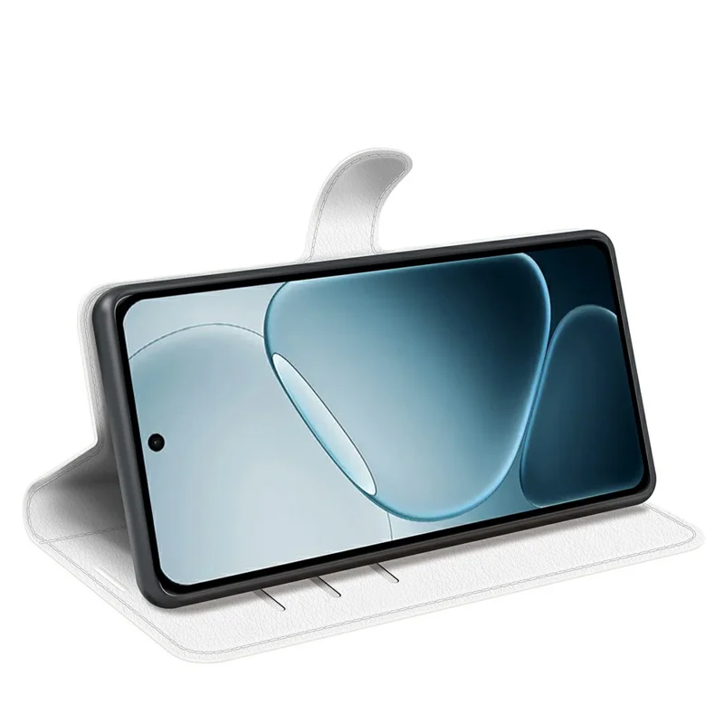 For Oppo A6 Pro 5G / 4G Case Wallet Stand Litchi Texture Shockproof Leather Phone Cover - White