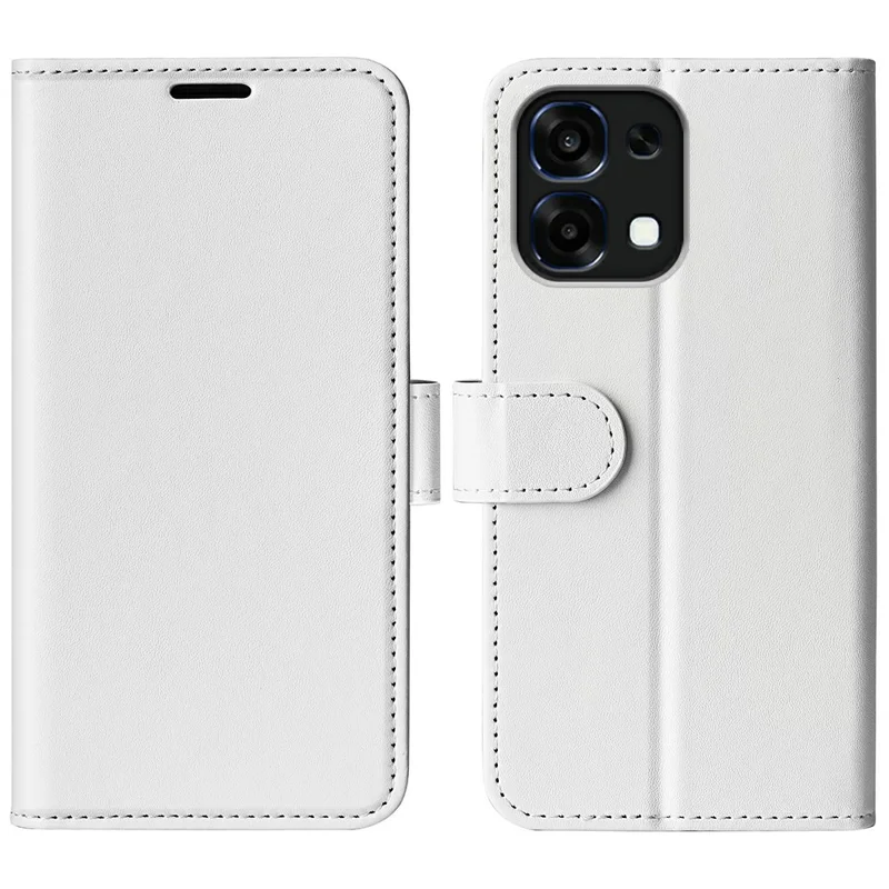 Phone Case For Oppo A6 Pro 5G  /  4G Crazy Horse Texture Stand Leather Wallet Phone Cover - White