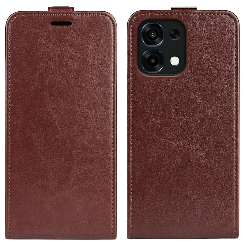 Phone Case For Oppo A6 Pro 5G  /  4G Crazy Horse Texture Stand Leather Wallet Phone Cover - Brown