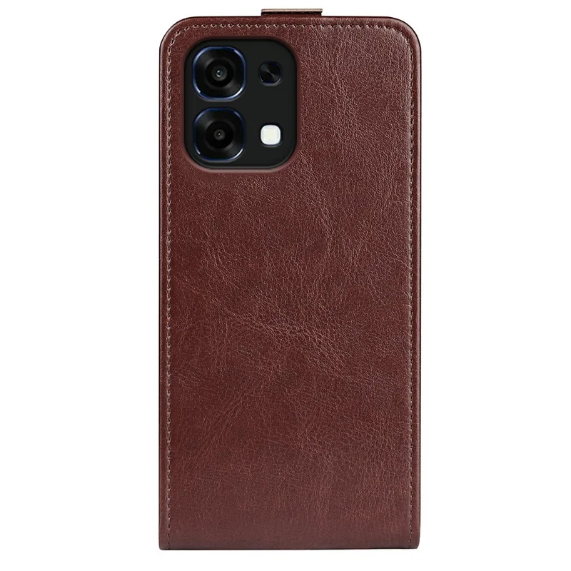 Phone Case For Oppo A6 Pro 5G  /  4G Crazy Horse Texture Stand Leather Wallet Phone Cover - Brown