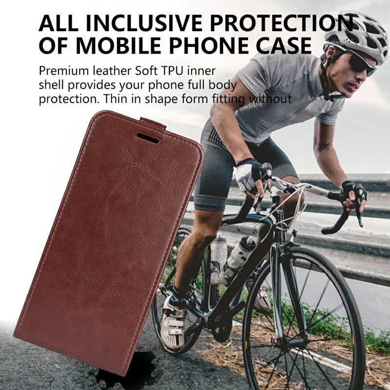 Phone Case For Oppo A6 Pro 5G  /  4G Crazy Horse Texture Stand Leather Wallet Phone Cover - Brown