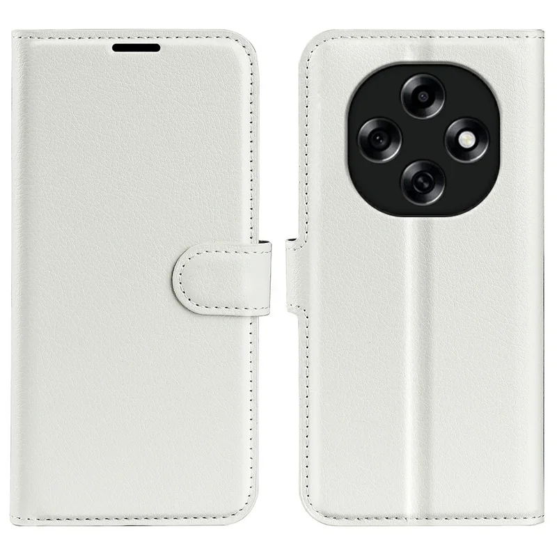 For Oppo F31 Pro 5G Case Wallet Stand Litchi Texture Shockproof Leather Phone Cover - White