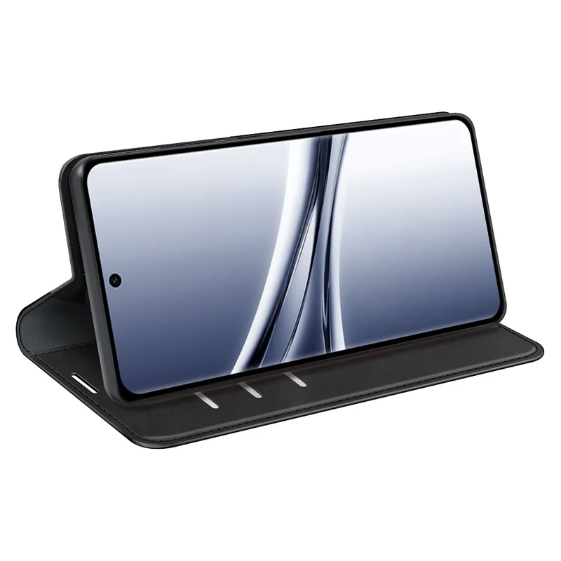 For Xiaomi Redmi Note 15 4G (Global) Stand Case Skin Touch TPU + PU Leather Wallet Folio Flip Phone Cover - Black