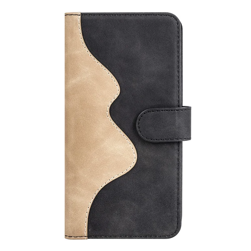 For Xiaomi Redmi Note 15 4G (Global) Wallet Case Leather Phone Cover Splicing Color - Black