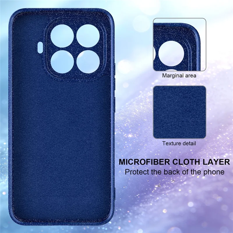 Funda magnética para Xiaomi 15T Pro, funda antichoque de TPU con purpurina y cordón - Azul