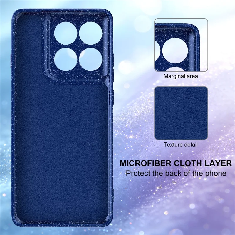 Coque magnétique pour Motorola Edge 70 5G, coque de téléphone transparente TPU résistante aux chocs avec paillettes et dragonne - Bleu