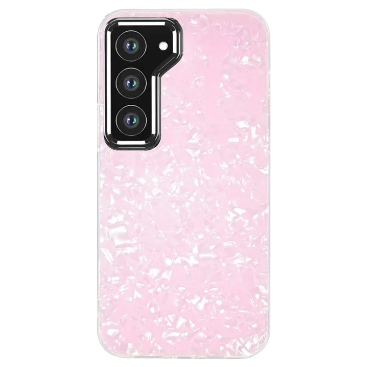IPAKY Cell Phone Case for Samsung Galaxy S23+, Anti-Fading IMD Acrylic+Soft TPU Shockproof Phone Cover - Pink