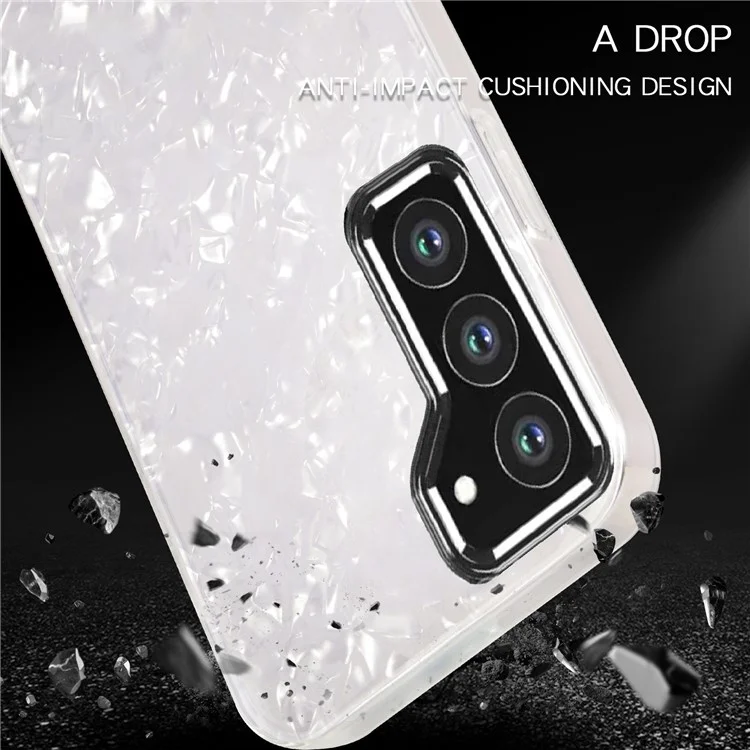 IPAKY Cell Phone Case for Samsung Galaxy S23+, Anti-Fading IMD Acrylic+Soft TPU Shockproof Phone Cover - Pink