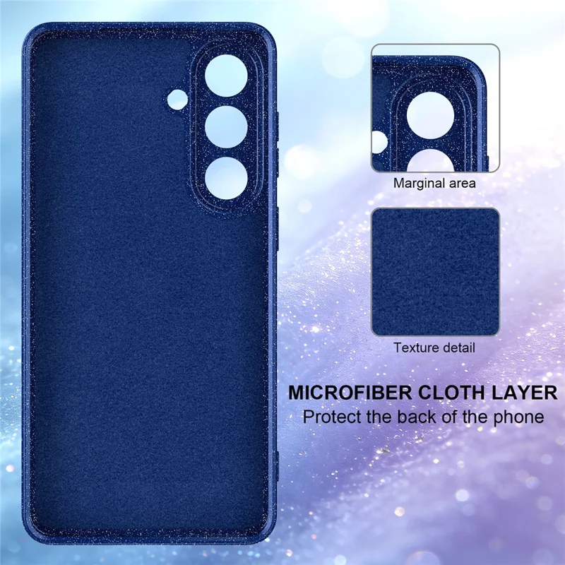 For Samsung Galaxy A26 5G Magnetic Case Glitter TPU Shockproof Phone Cover with Lanyard - Blue