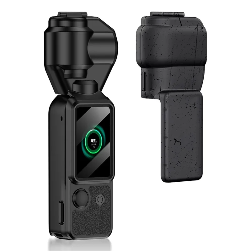 GKK For DJI Osmo Pocket 3 Camera Case Full Coverage Protective Cover with Handle Guard + Gimbal Protector + Lanyard - Purple