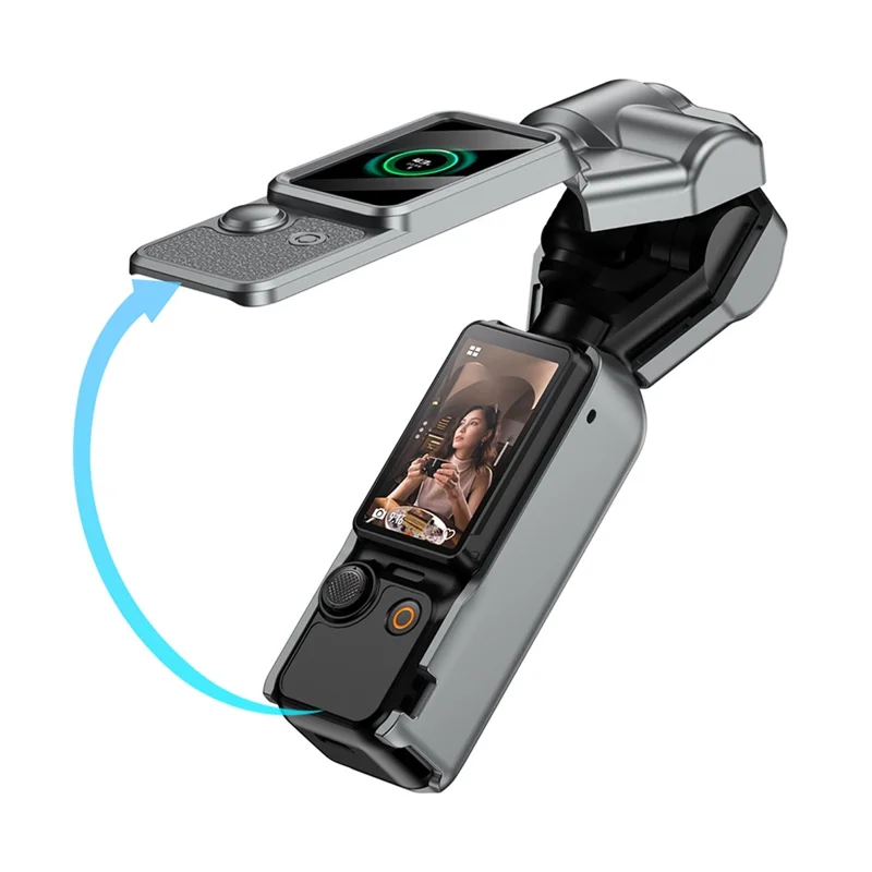 GKK For DJI Osmo Pocket 3 Camera Case Full Coverage Protective Cover with Handle Guard + Gimbal Protector + Lanyard - Purple