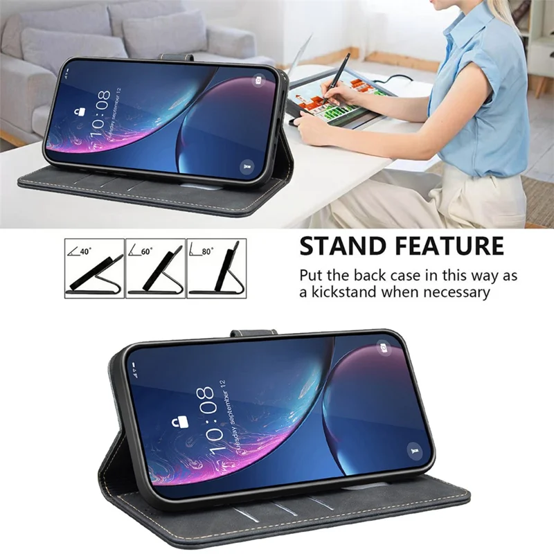 BINFEN COLOR BF37 para Capa Samsung Galaxy S26 Ultra com Carteira RFID Bloqueio Suporte Capa em Couro - Preto