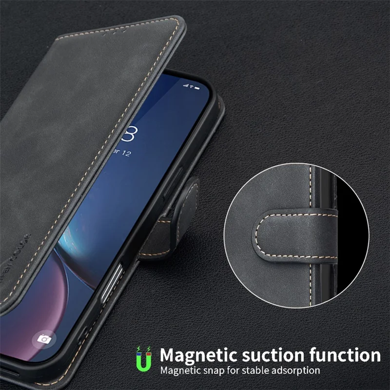 BINFEN COLOR BF37 para Capa Samsung Galaxy S26 Ultra com Carteira RFID Bloqueio Suporte Capa em Couro - Preto