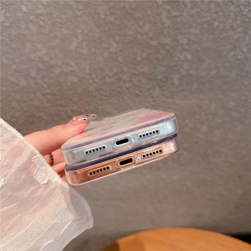 For iPhone 17 Pro Max TPU Case 2.5mm Glitter Epoxy Flower Pattern  Phone Back Cover - Tulip