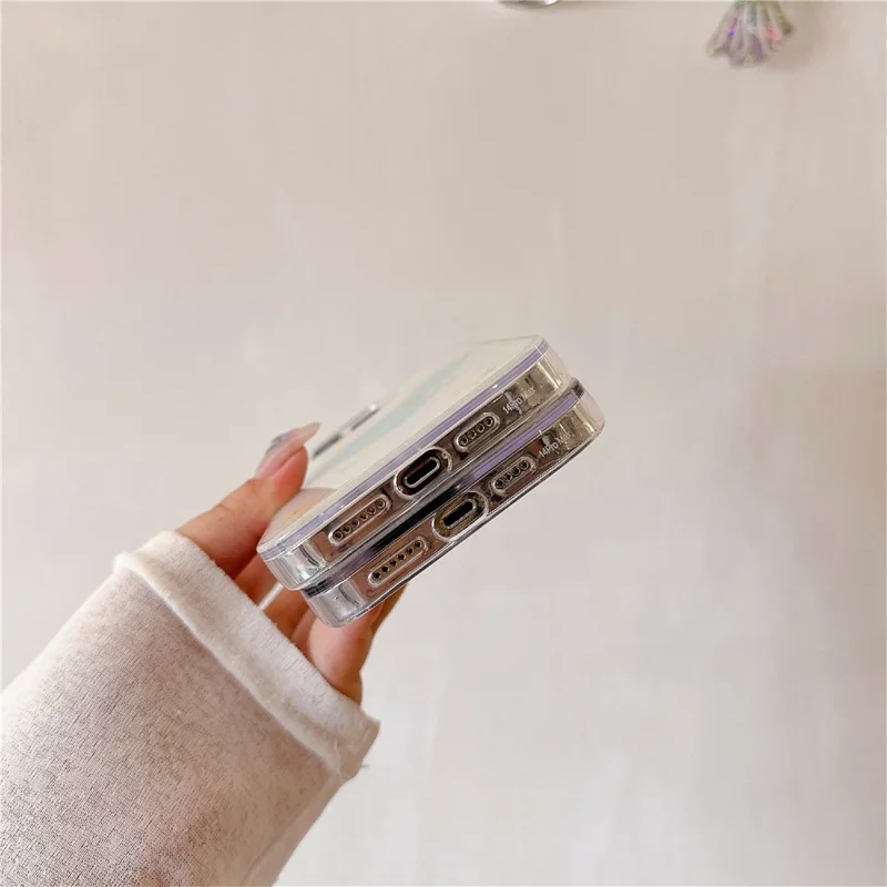 For iPhone 16 Pro Max TPU Case 2.5mm Glitter Epoxy Flower Pattern  Phone Back Cover - Tulip