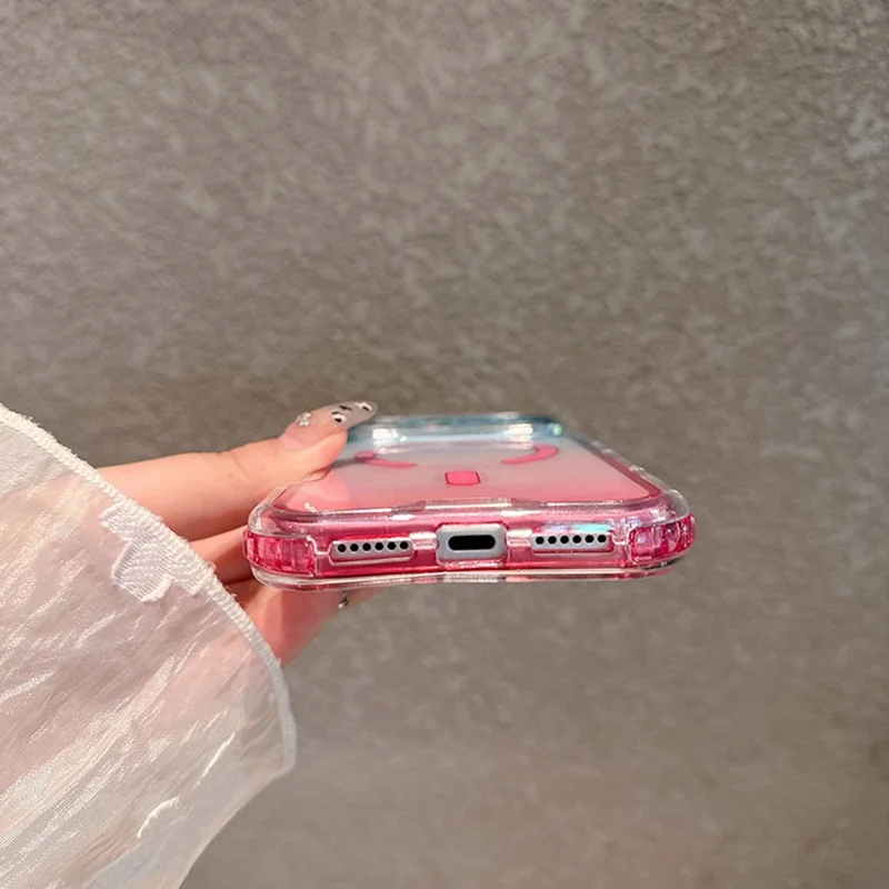 Cover per iPhone 17 Pro Max Compatibile con MagSafe Colore Gradiente TPU + PC Trasparente - Blu Bambino / Rosa