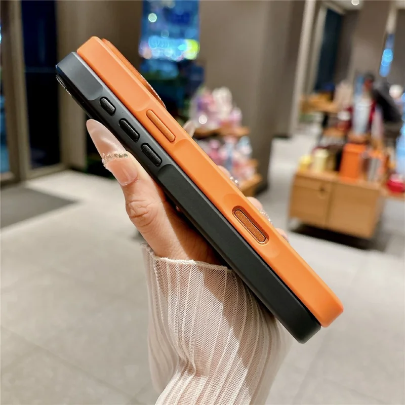 For iPhone 17 Pro Max Magnetic Case Compatible with MagSafe TPU PC Graffiti Phone Cover - Orange