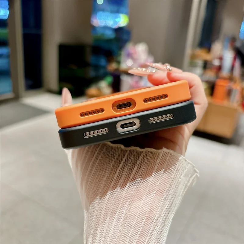 For iPhone 17 Pro Magnetic Case Compatible with MagSafe TPU PC Graffiti Phone Cover - Orange