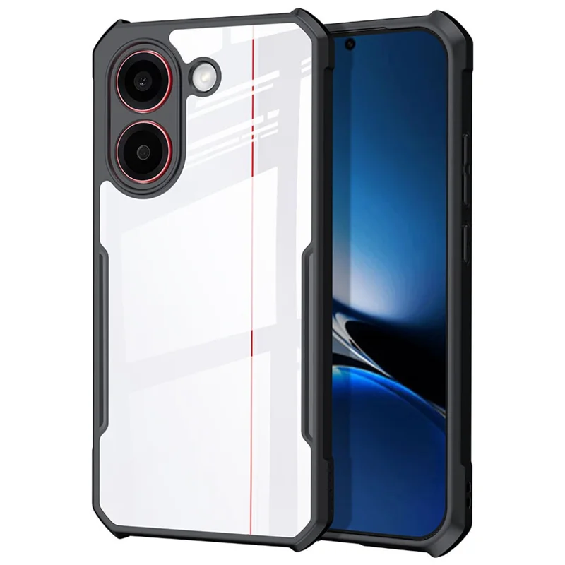 XUNDD pour Xiaomi Poco X8 Pro 5G Étui Antichute TPU + Acrylique Transparent avec Dos - Noir