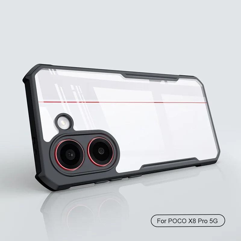 XUNDD pour Xiaomi Poco X8 Pro 5G Étui Antichute TPU + Acrylique Transparent avec Dos - Noir