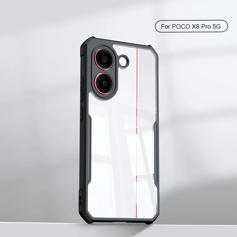 XUNDD pour Xiaomi Poco X8 Pro 5G Étui Antichute TPU + Acrylique Transparent avec Dos - Noir