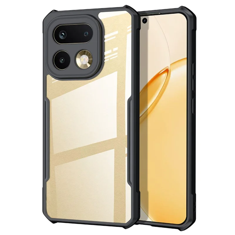 XUNDD Für Realme 16 Pro+ 5G Hülle Sturzsicher TPU + Acryl Transparenter Rücken Handyhülle - Schwarz