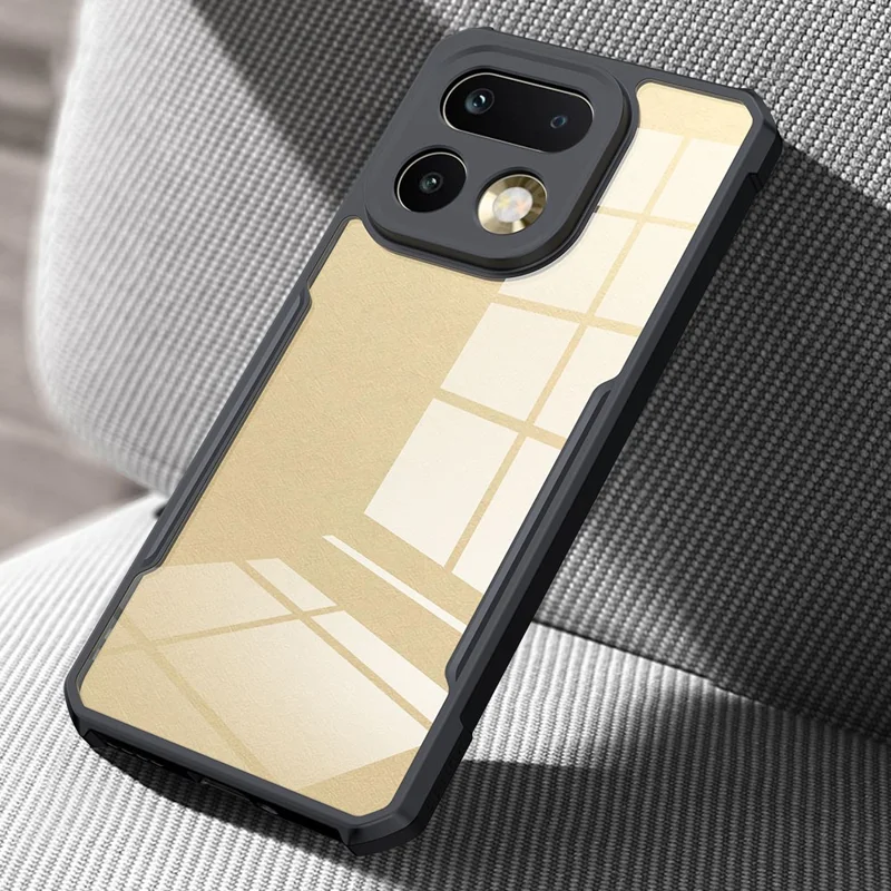XUNDD Für Realme 16 Pro+ 5G Hülle Sturzsicher TPU + Acryl Transparenter Rücken Handyhülle - Schwarz