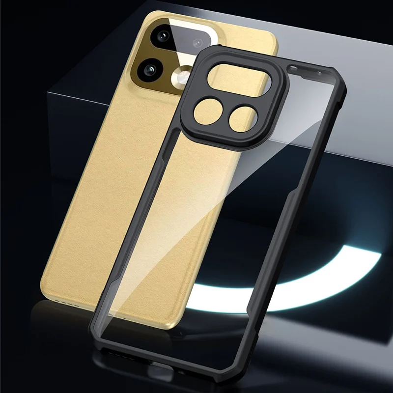 XUNDD Für Realme 16 Pro+ 5G Hülle Sturzsicher TPU + Acryl Transparenter Rücken Handyhülle - Schwarz