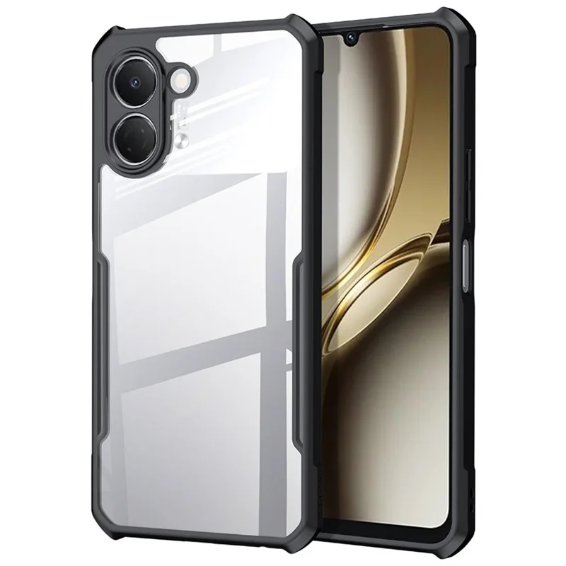 XUNDD For TECNO Spark Go 3 Case Dropproof TPU + Acrylic Clear Back Phone Cover - Black