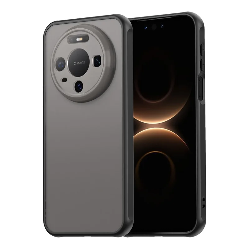 For Huawei Mate 80 Case Drop Proof Airbags Frosted Translucent PC + TPU Phone Back Cover - Black