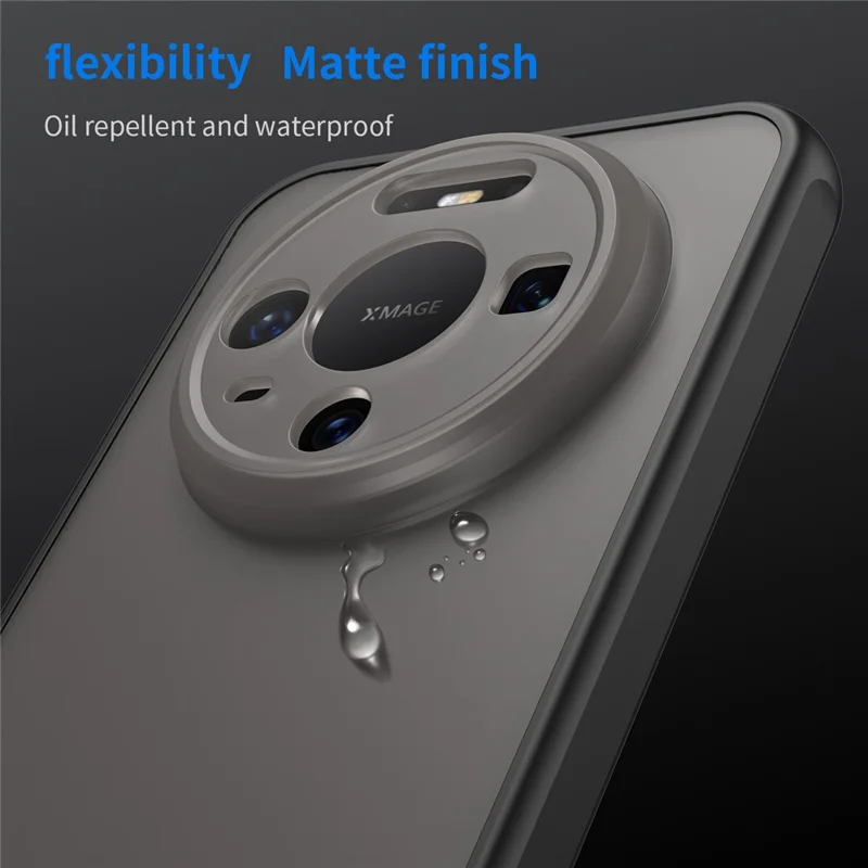 For Huawei Mate 80 Case Drop Proof Airbags Frosted Translucent PC + TPU Phone Back Cover - Black