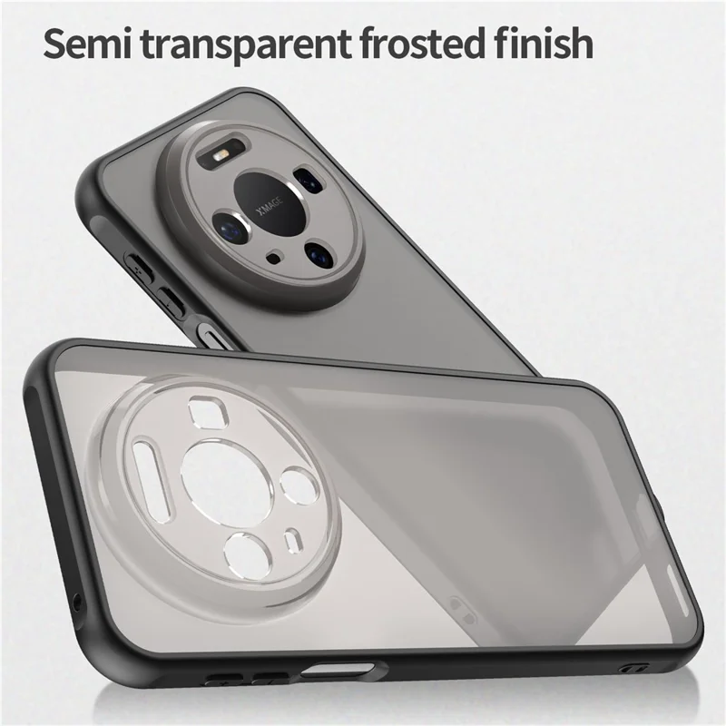 For Huawei Mate 80 Case Drop Proof Airbags Frosted Translucent PC + TPU Phone Back Cover - Black