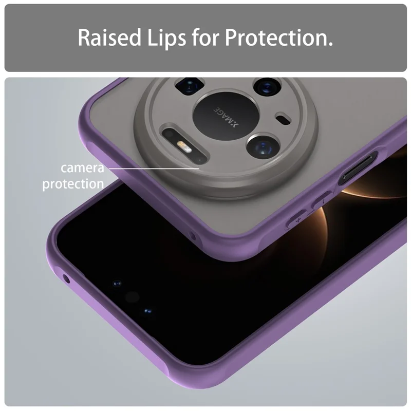 Coque pour Huawei Mate 80 Étui Anti-chute avec Airbags Arrière Translucide Mat PC + TPU - Violet