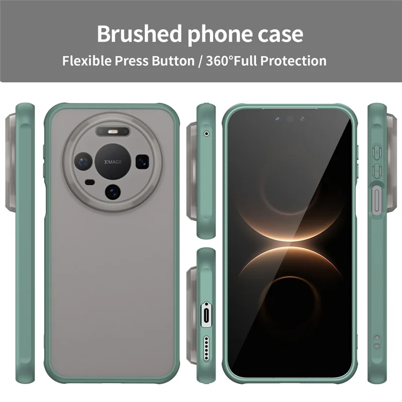 Coque pour Huawei Mate 80 Étui anti-chute avec amortisseurs translucide mat PC + TPU - Vert