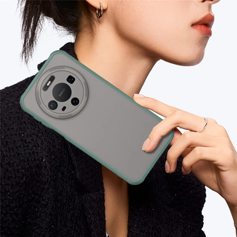 Coque pour Huawei Mate 80 Étui anti-chute avec amortisseurs translucide mat PC + TPU - Vert