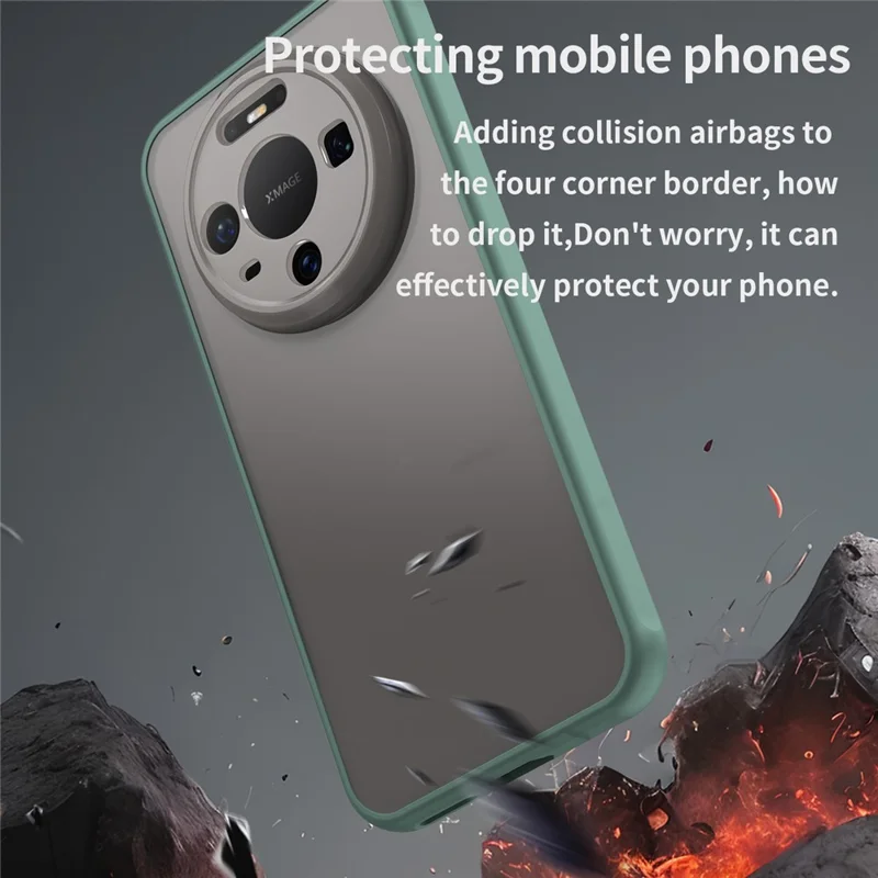 Coque pour Huawei Mate 80 Étui anti-chute avec amortisseurs translucide mat PC + TPU - Vert