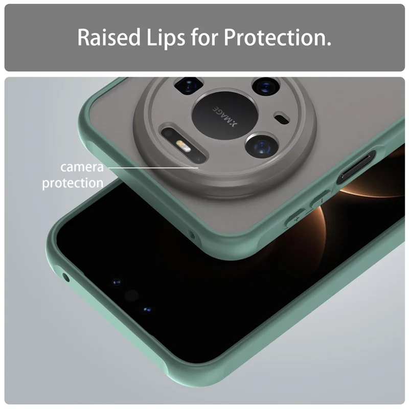 Coque pour Huawei Mate 80 Étui anti-chute avec amortisseurs translucide mat PC + TPU - Vert