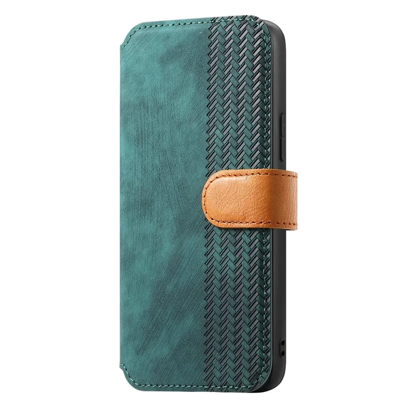 Samsung Galaxy S25 FE Hülle mit Geldbörse, Retro-Leder-Handyhülle mit Armband und Ständer - Grün
