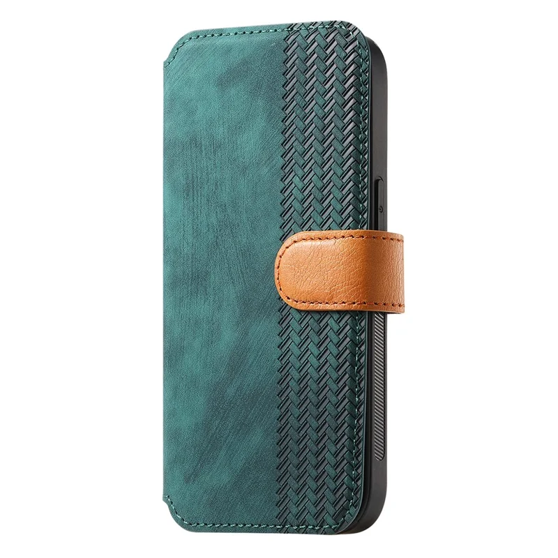 For iPhone 17 Case Wallet Retro Leather Phone Cover with Wristband Kickstand - Green